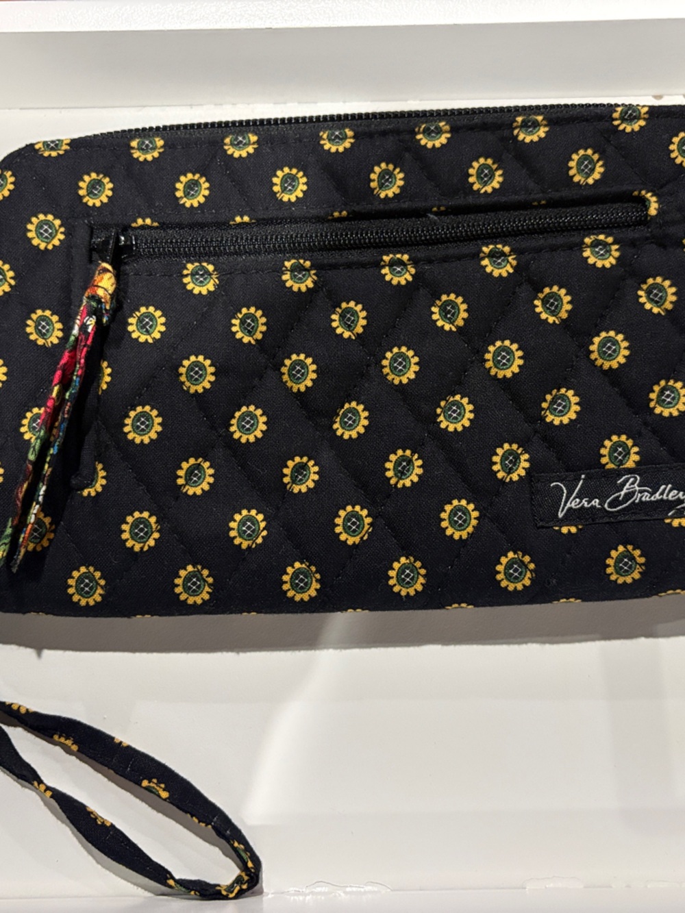 Vera Bradley Black Quilted Wristlet